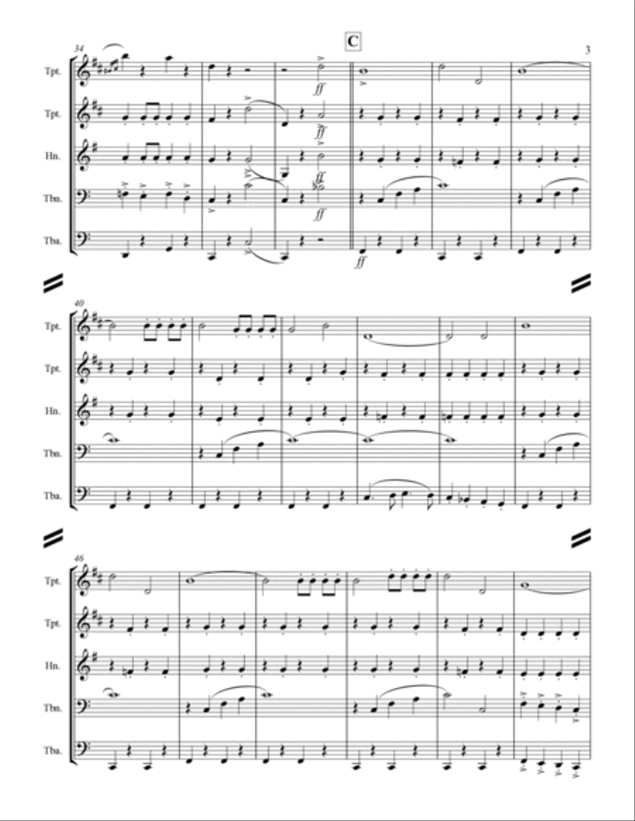 March - The Thunderer (for Brass Quintet) Brass Quintet scores gallery preview page 4