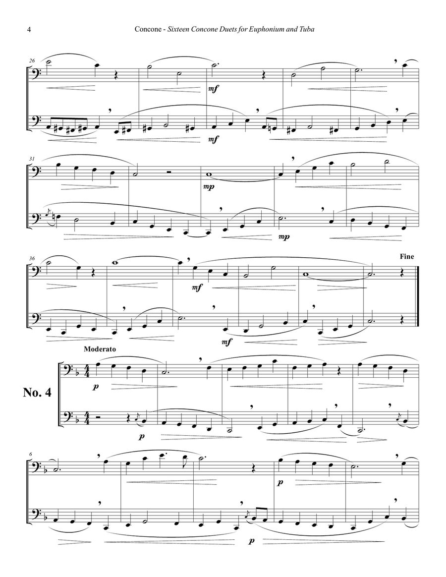 Sixteen Duets from selected Vocalises for Euphonium & Tuba volume 1 Euphonium scores gallery preview page 6
