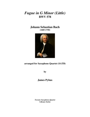 Book cover for Fugue in G Minor (Little) BWV 578 (saxophone quartet version)