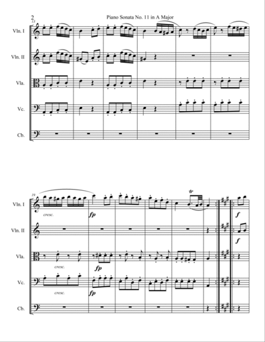 Rondo alla Turca (Turkish March) String Orchestra scores gallery preview page 2