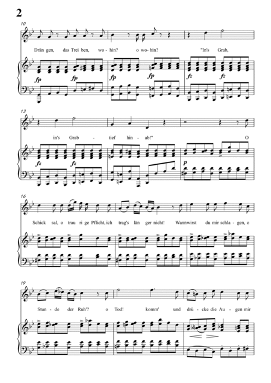 Schubert-Todtengräbers Heimweh in g minor,for Vocal and Piano Voice scores gallery preview page 3