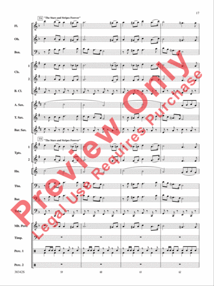 Sousa Classics Concert Band scores gallery preview page 18