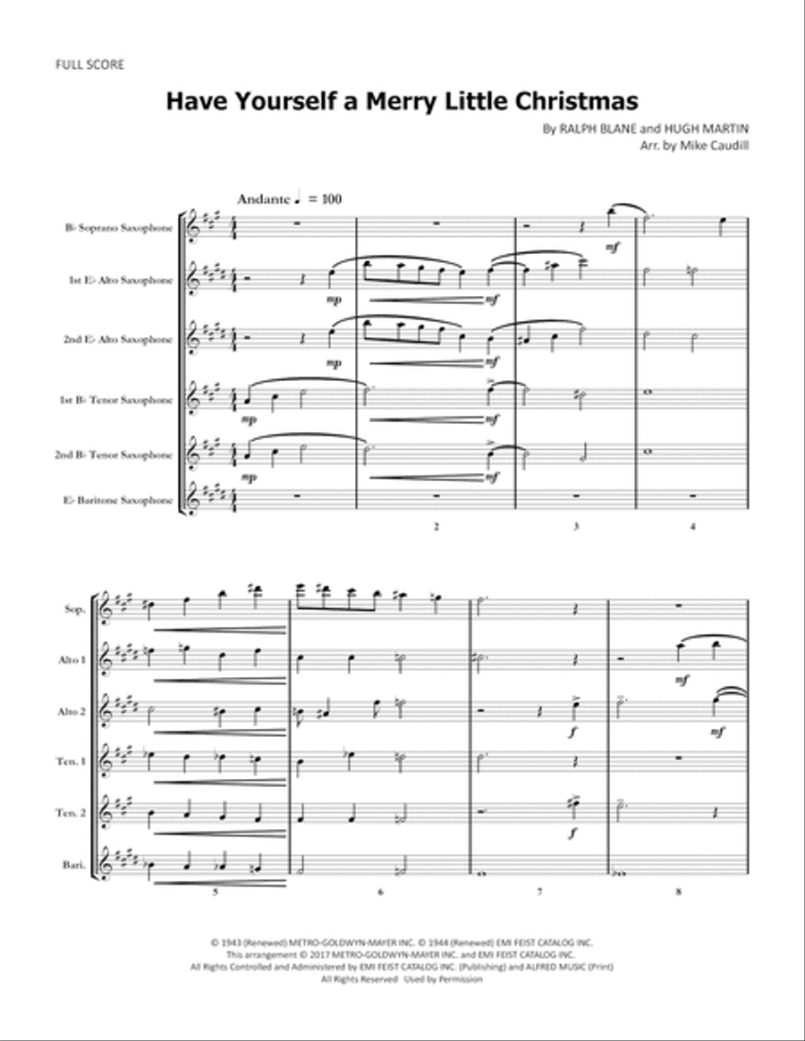 Have Yourself A Merry Little Christmas Woodwind Ensemble scores gallery preview page 2