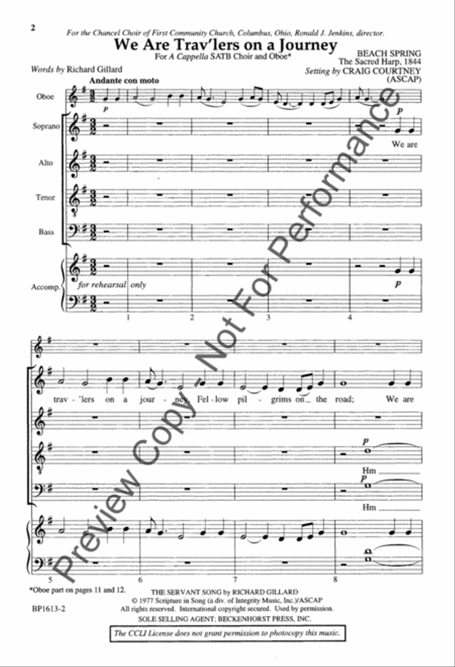 We Are Trav'lers On a Journey 4-Part scores gallery preview page 3