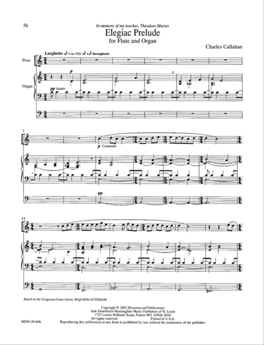 Preludes for Flute and Organ Flute Solo scores gallery preview page 13