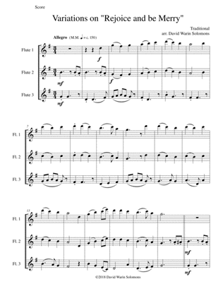 Variations on Rejoice and Be Merry (The Gallery Carol) for 3 flutes