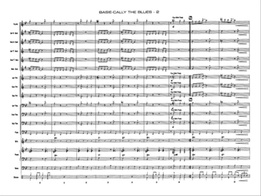 Basie-Cally the Blues: Score Jazz Ensemble scores gallery preview page 2