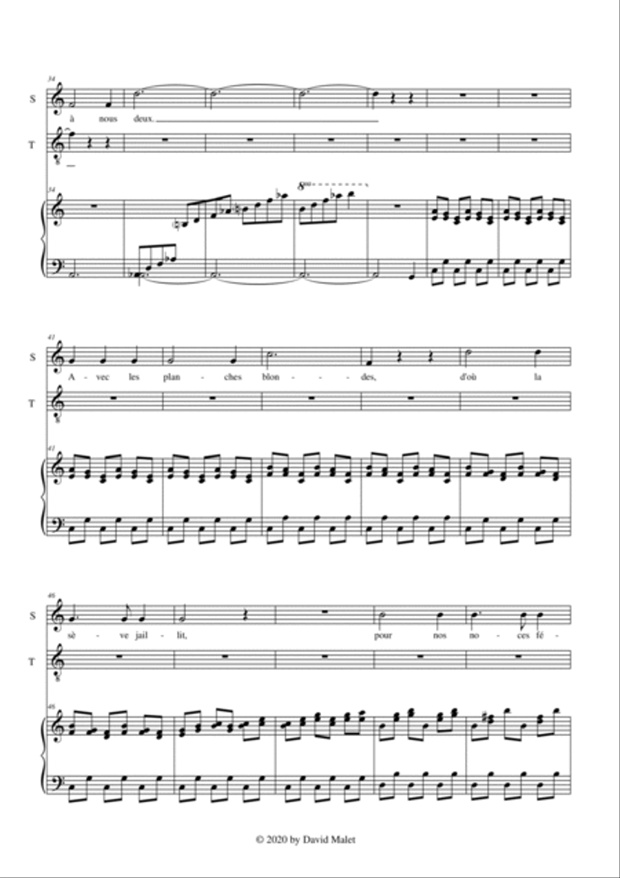 Chanson de noces dans les bois, op 11 n. 3 Vocal Duet scores gallery preview page 4