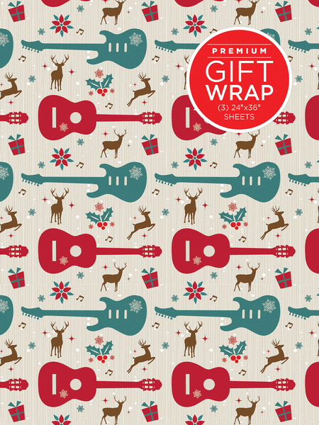 Hal Leonard Wrapping Paper – Guitars & Reindeer Theme