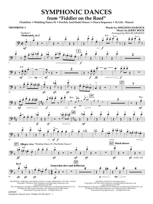 Symphonic Dances (from Fiddler On The Roof) (arr. Ira Hearshen) - Trombone 1