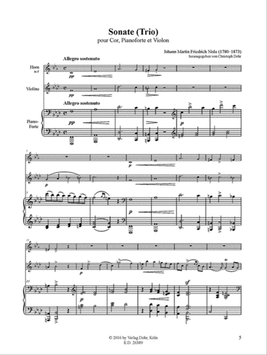 Sonate (Trio) für Horn, Violine und Klavier f-Moll Horn scores gallery preview page 2