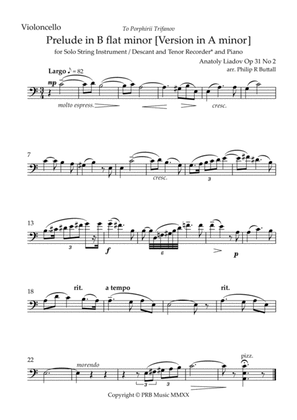 Prelude in A minor (Lyadov) - [Violoncello]