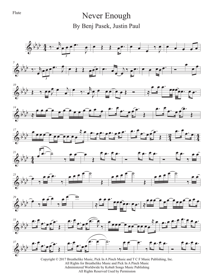 Never Enough Never Enough Flute Solo scores gallery preview page 1