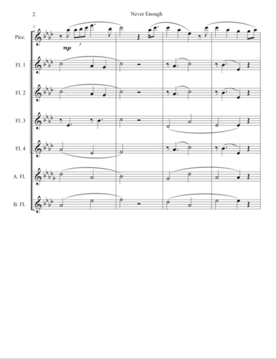 Never Enough Flute Choir scores gallery preview page 2