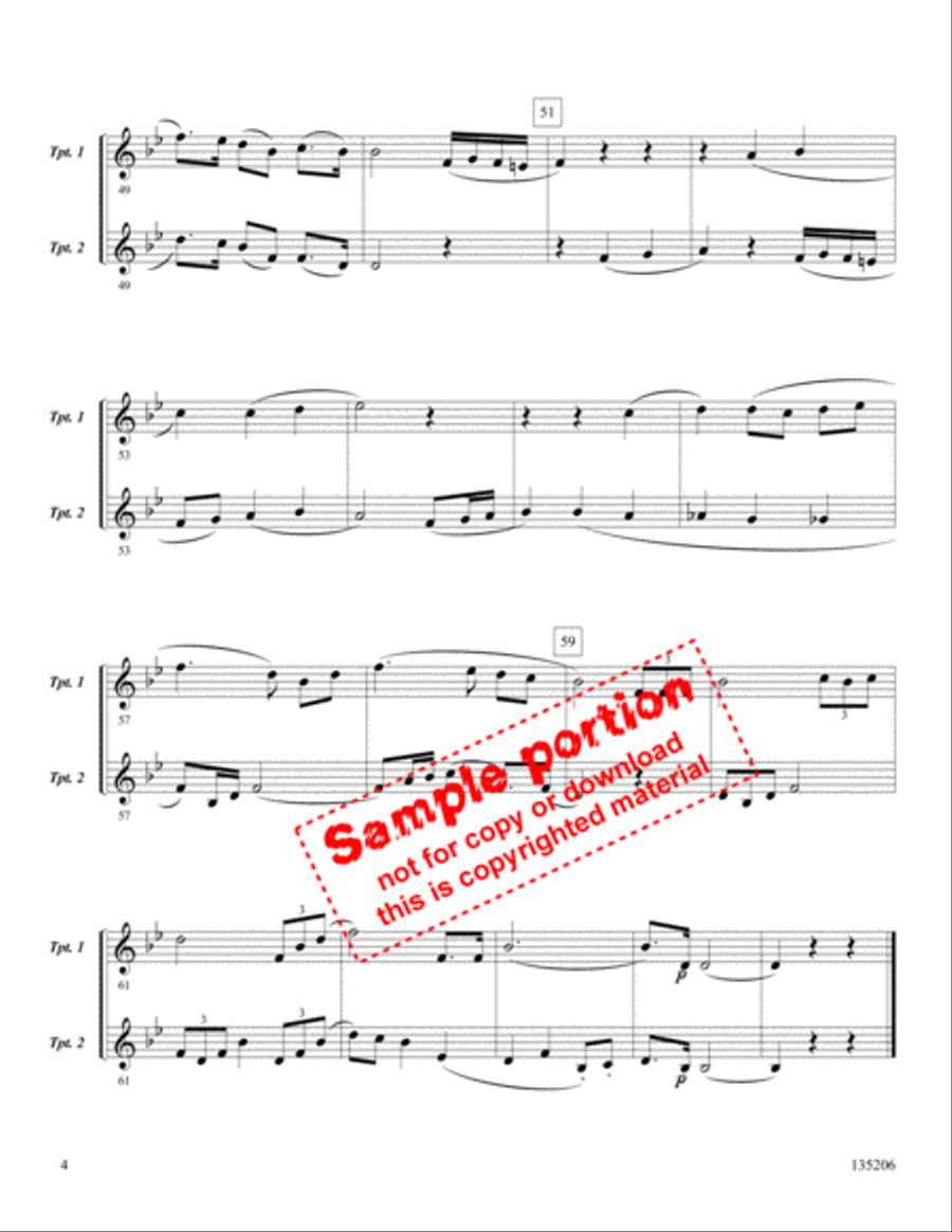 O Worship The King Brass Duet scores gallery preview page 4