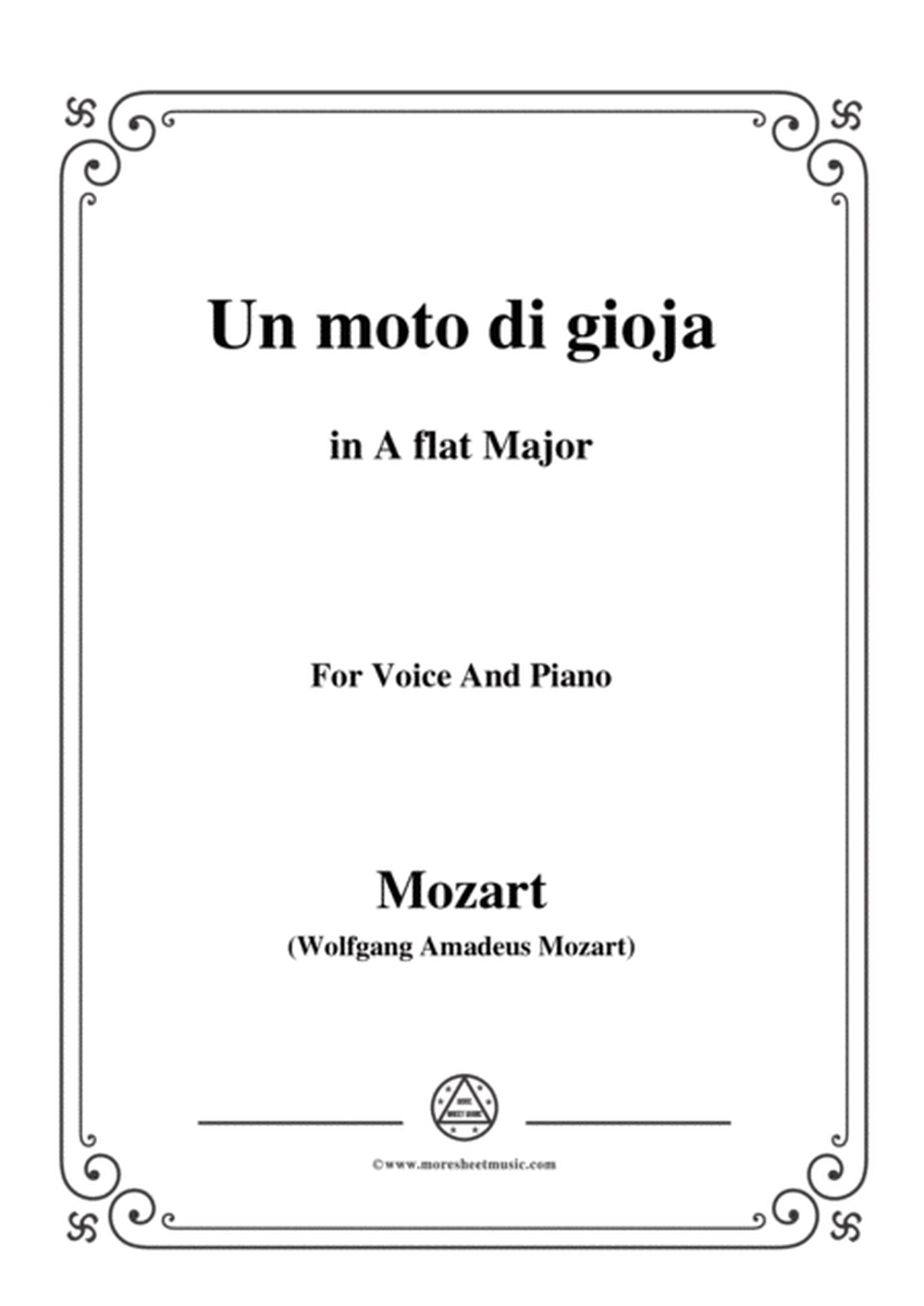 Mozart-Un moto di gioja,in A flat Major,for Voice and Piano image number null