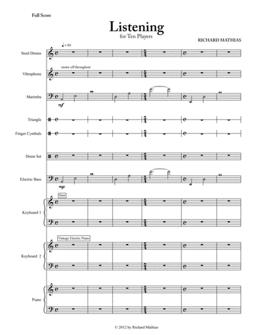 LISTENING - for ten players (score & parts) image number null