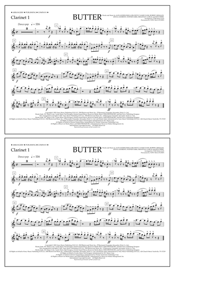Butter (arr. Tom Wallace) - Clarinet 1