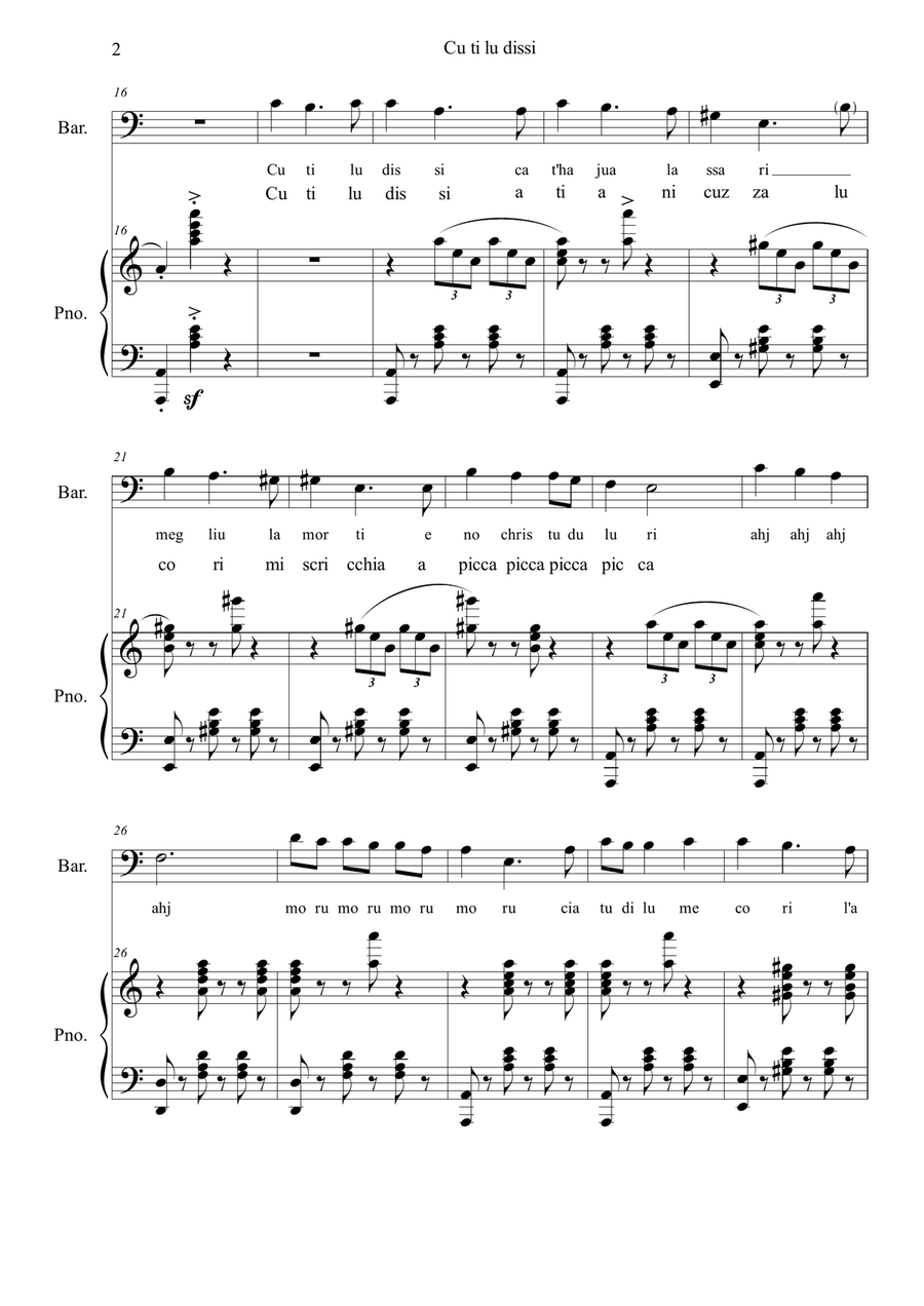 Roberto Alagna - Cu ti lu dissi Baritone Horn TC scores gallery preview page 2