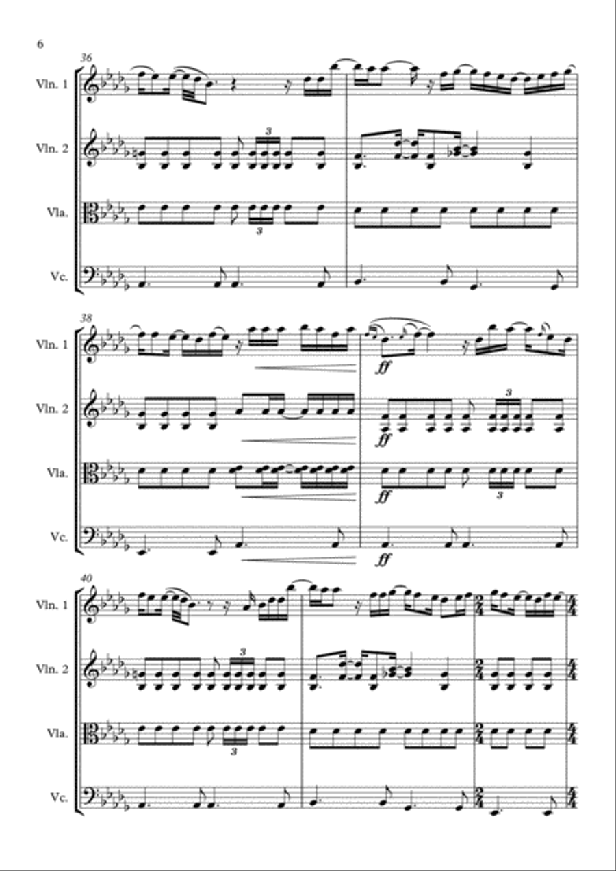 Against All Odds (take A Look At Me Now) String Quartet scores gallery preview page 6