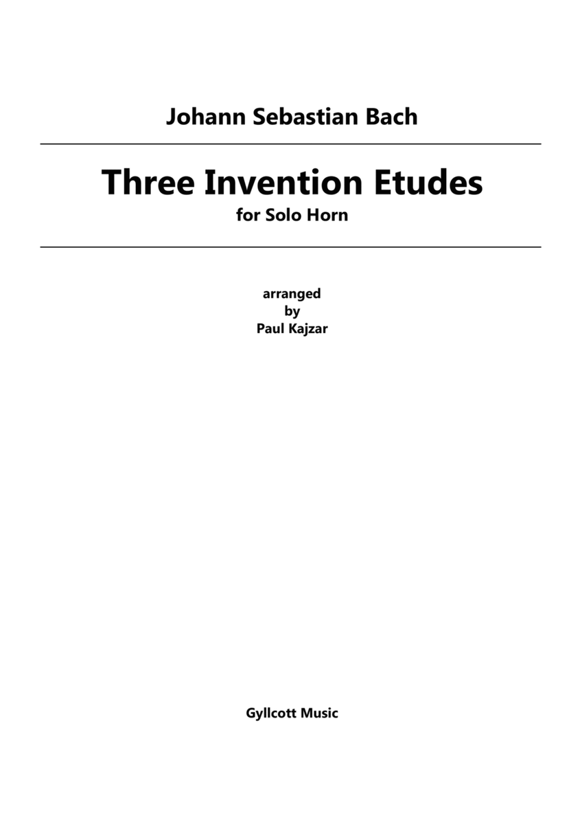 Three Invention Etudes (Solo Horn)