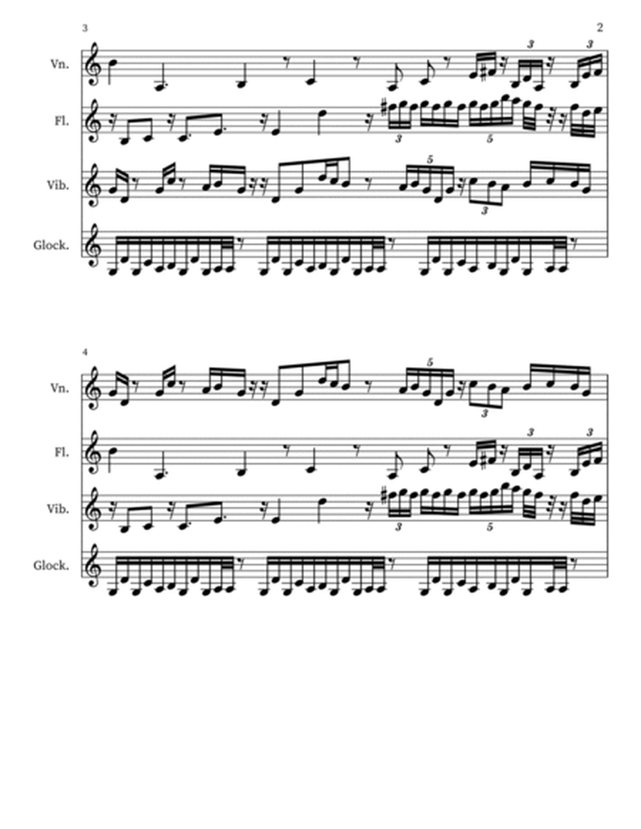 Quartet Spatiotemporal POVs for Violin, Flute, Vib., Glock