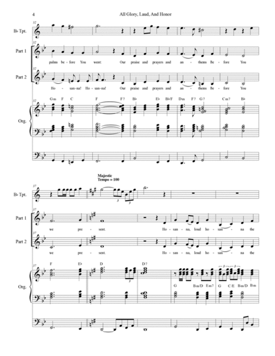 All Glory, Laud, And Honor (with "Hosanna, Loud Hosanna") (for 2-part choir) image number null