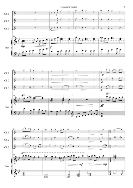 Heaven's Dance for three clarinets and piano image number null