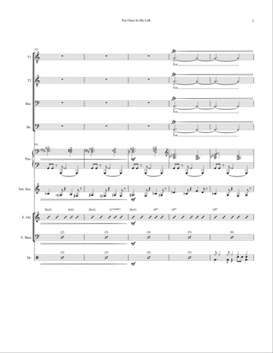 For Once In My Life Small Ensemble scores gallery preview page 3