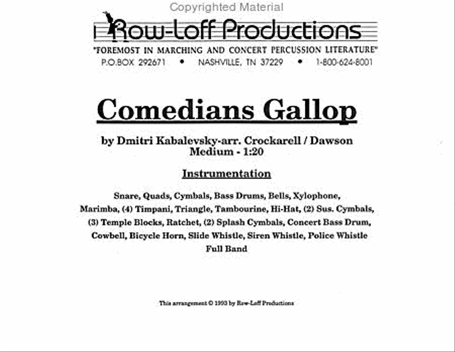 Comedians Gallop Percussion Ensemble scores gallery preview page 2