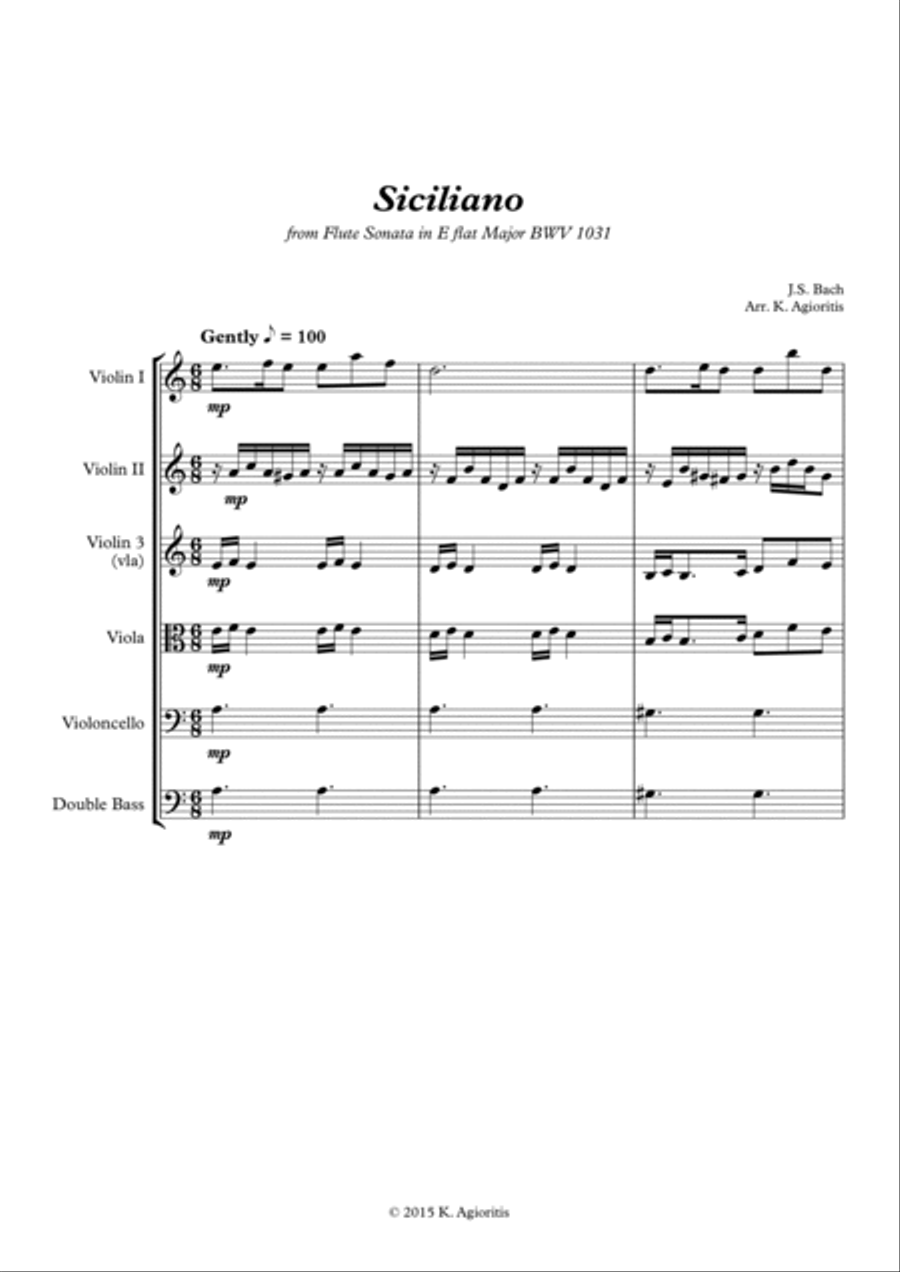 Siciliano - for String Orchestra String Orchestra scores gallery preview page 5