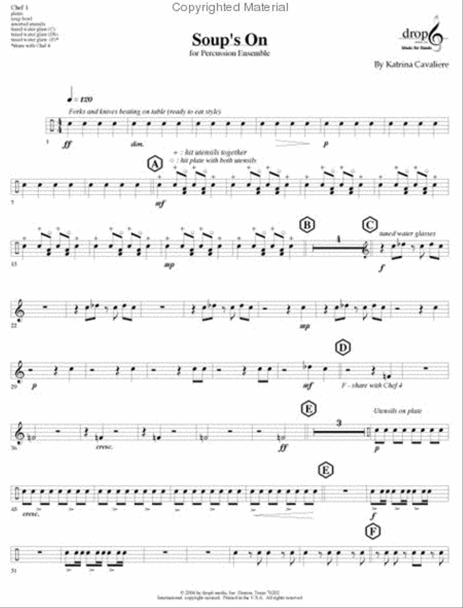 Soup's On Percussion Ensemble scores gallery preview page 3