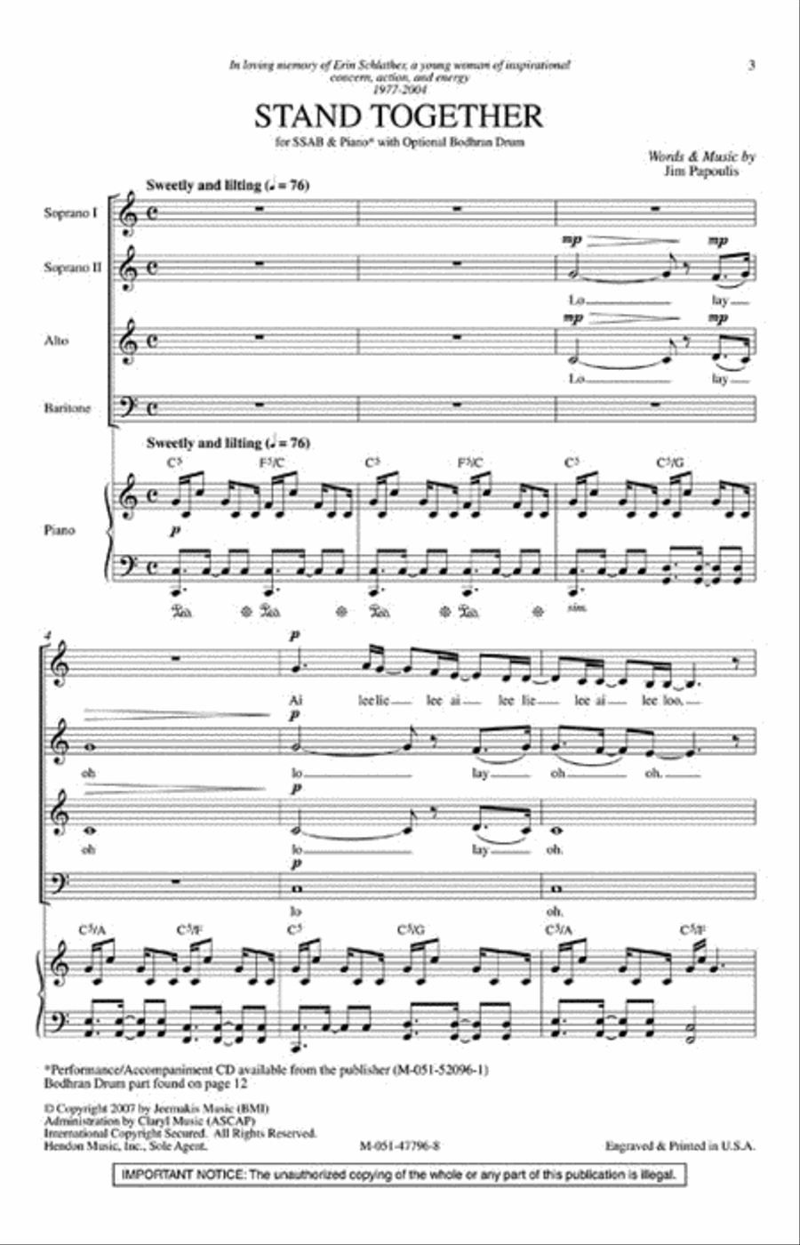 Stand Together Choir scores gallery preview page 2