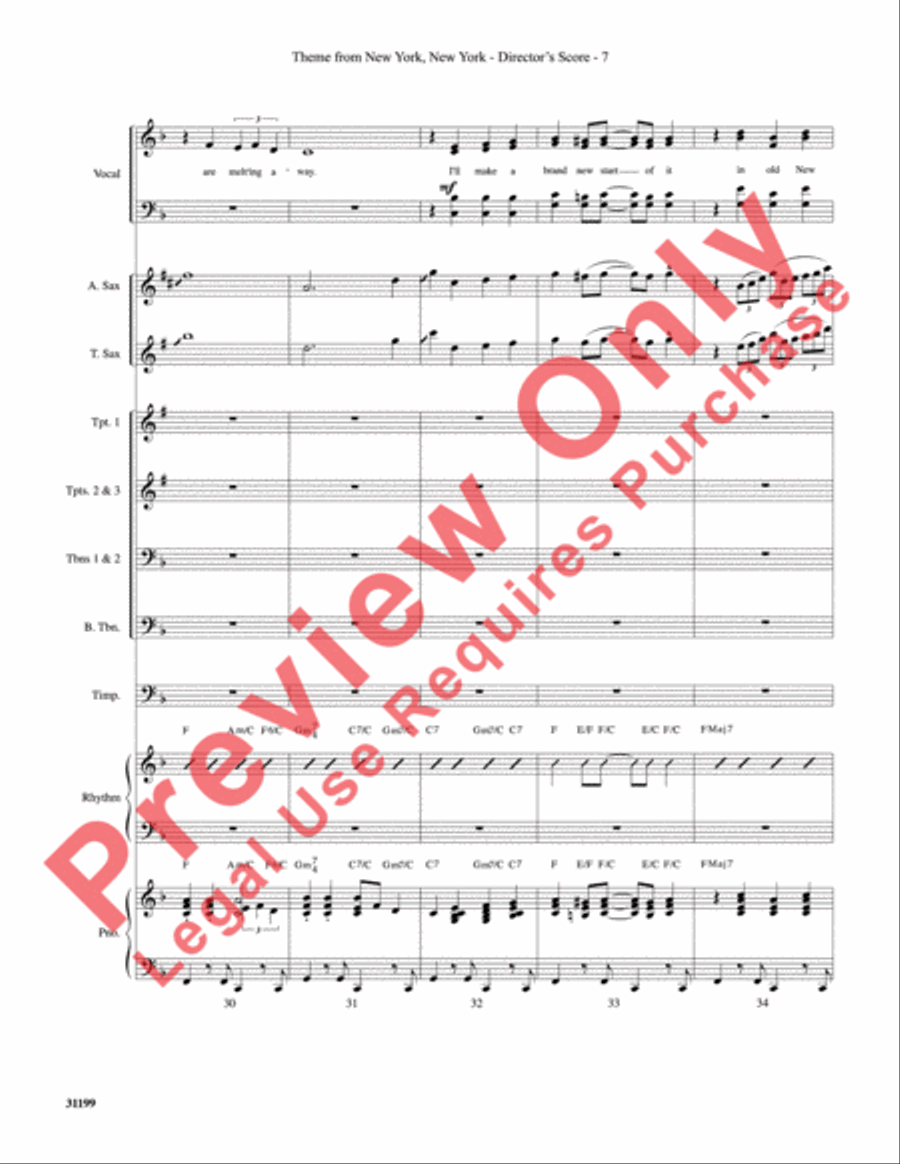 Theme from New York, New York Choir scores gallery preview page 8