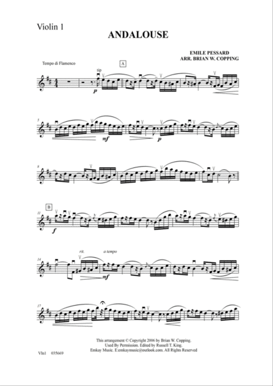 ANDALOUSE – STRING QUARTET String Quartet scores gallery preview page 6