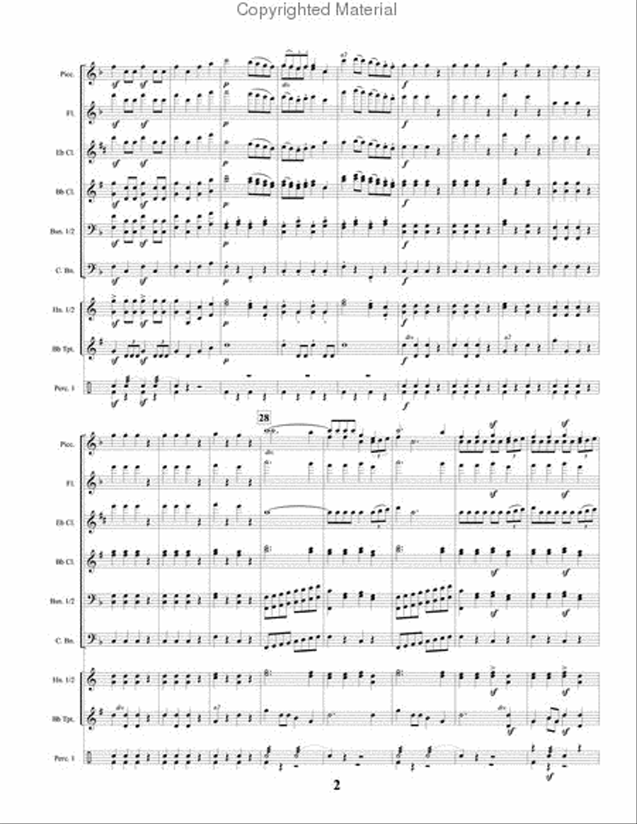 Military Music of Beethoven Concert Band scores gallery preview page 3