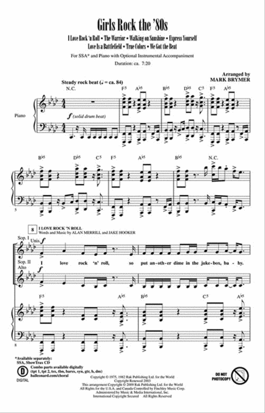 Girls Rock the '80s Girls Rock the '80s SSA scores gallery preview page 2