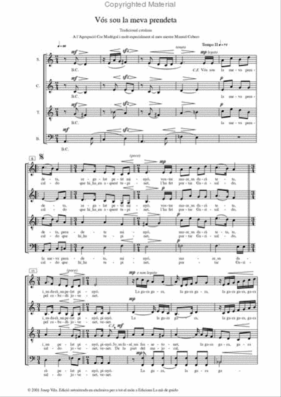 Vos sou la meva prendeta 4-Part scores gallery preview page 2