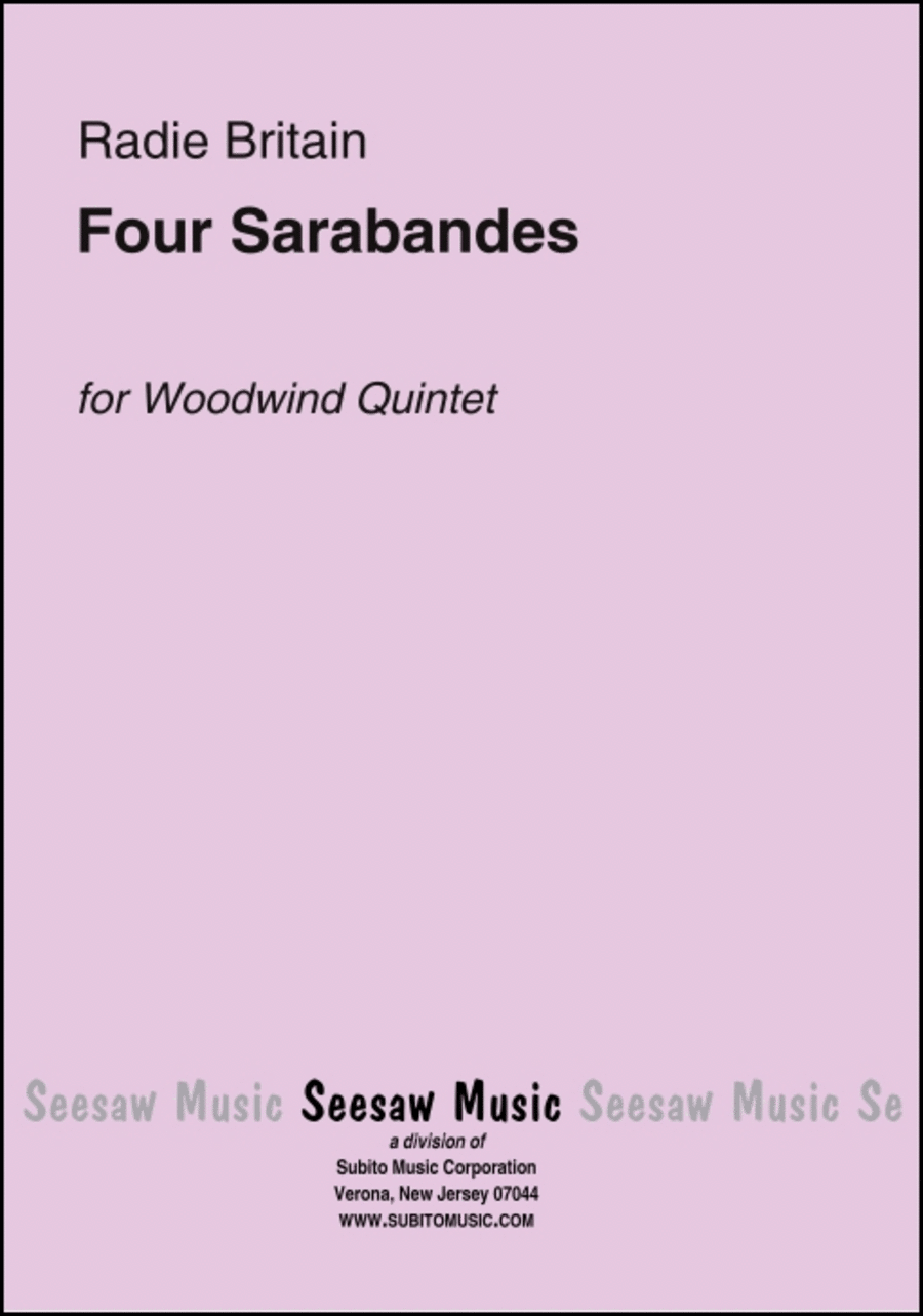 Four Sarabandes Woodwind Quintet scores gallery preview page 1