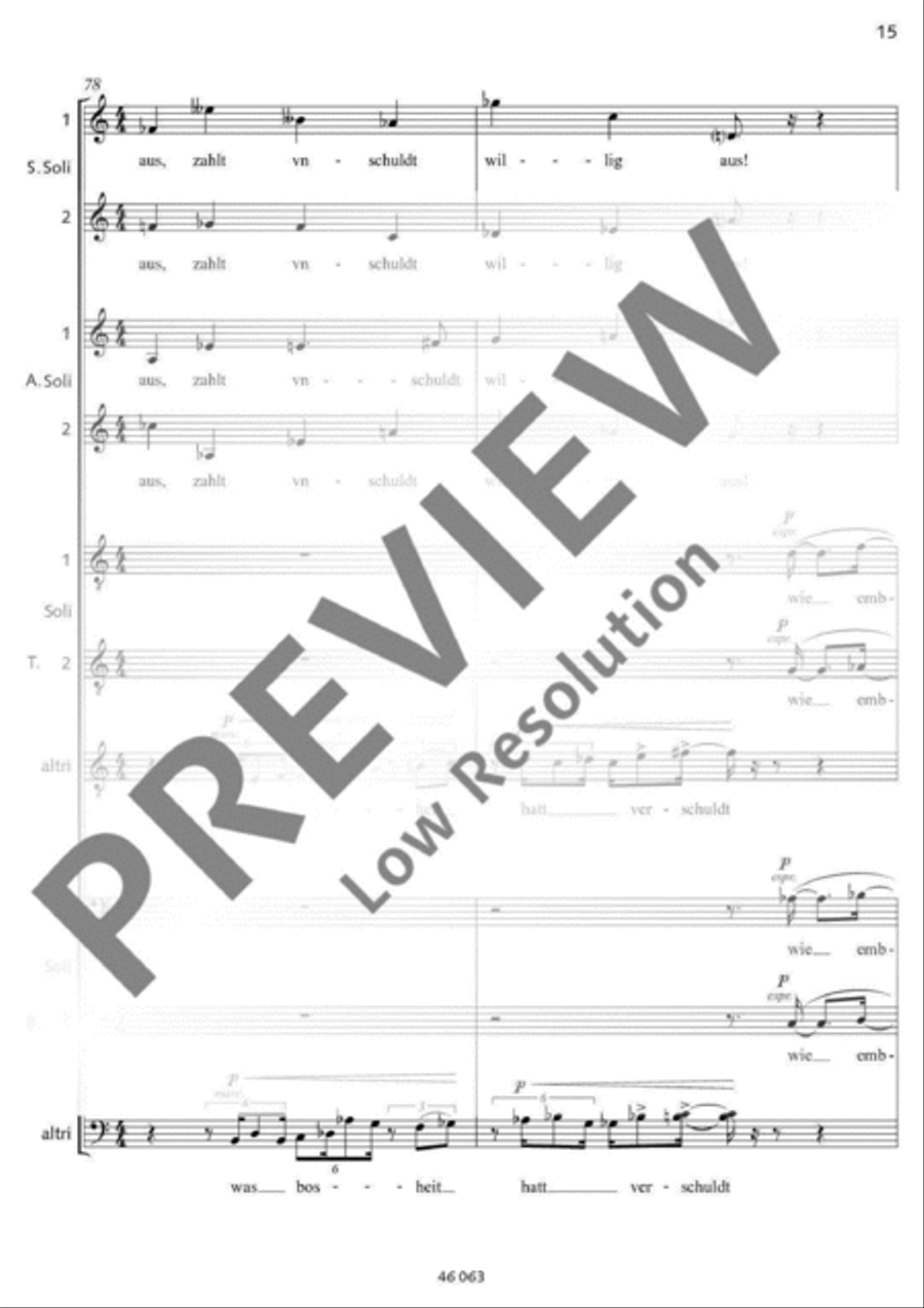 Karfreitags-Sonett 4-Part scores gallery preview page 16