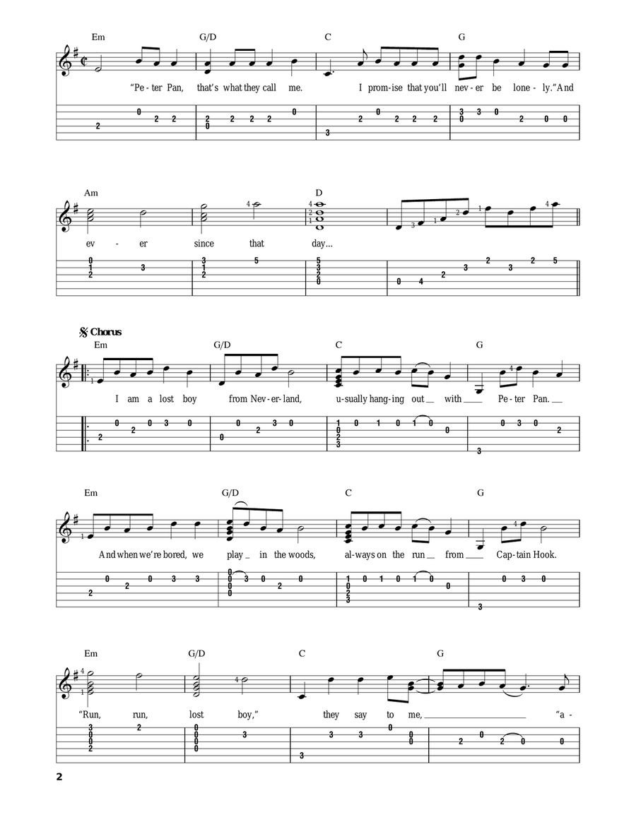 Lost Boy Acoustic Guitar scores gallery preview page 2
