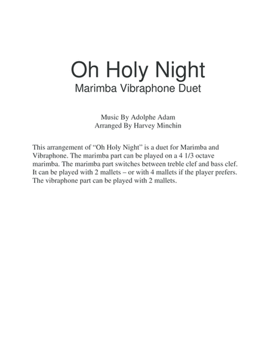 Oh Holy Night - Marimba Vibraphone Duet image number null