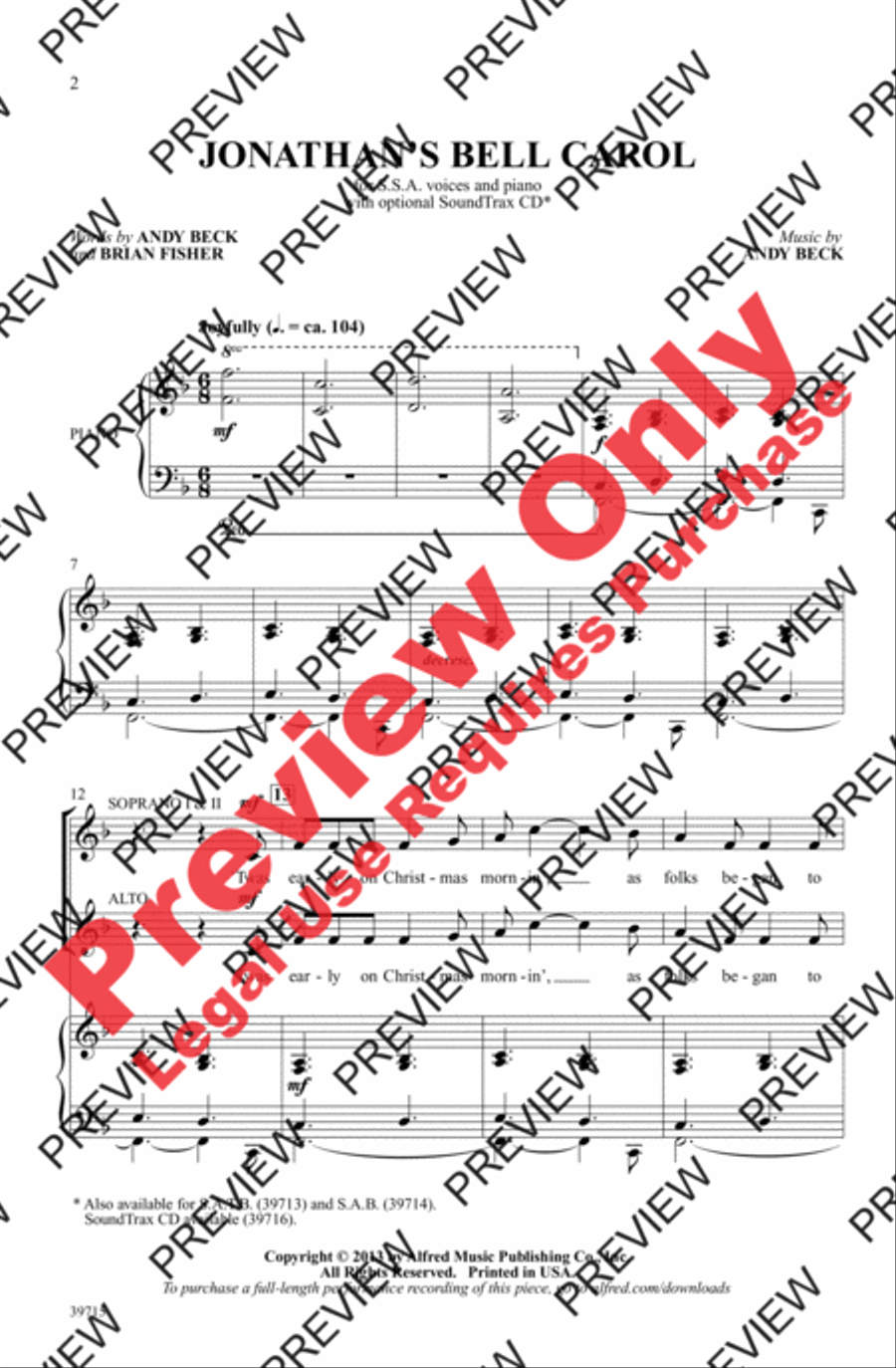 Jonathan's Bell Carol Jonathan's Bell Carol Women's Choir scores gallery preview page 2