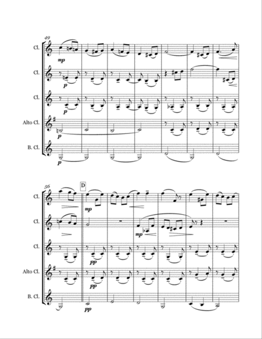 Salut d'Amour for Clarinet Quintet Clarinet Quintet scores gallery preview page 6