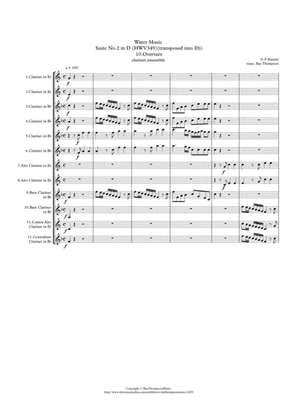 Handel: Suite No.2 in D (HWV349)(Complete) (in Eb) "The Water Music" (Wassermusik) - clarinet choir