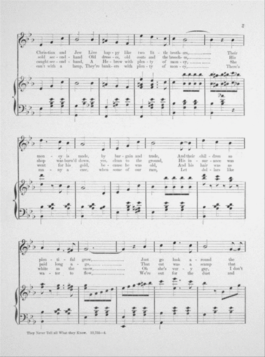 They Never Tell All What They Know. Song Voice scores gallery preview page 3