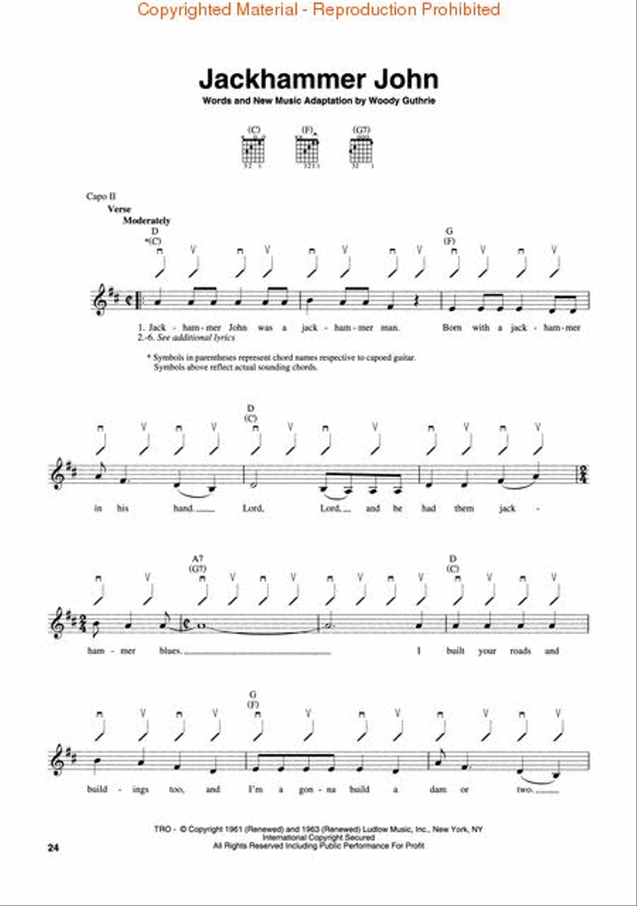 Best of Woody Guthrie Acoustic Guitar scores gallery preview page 4
