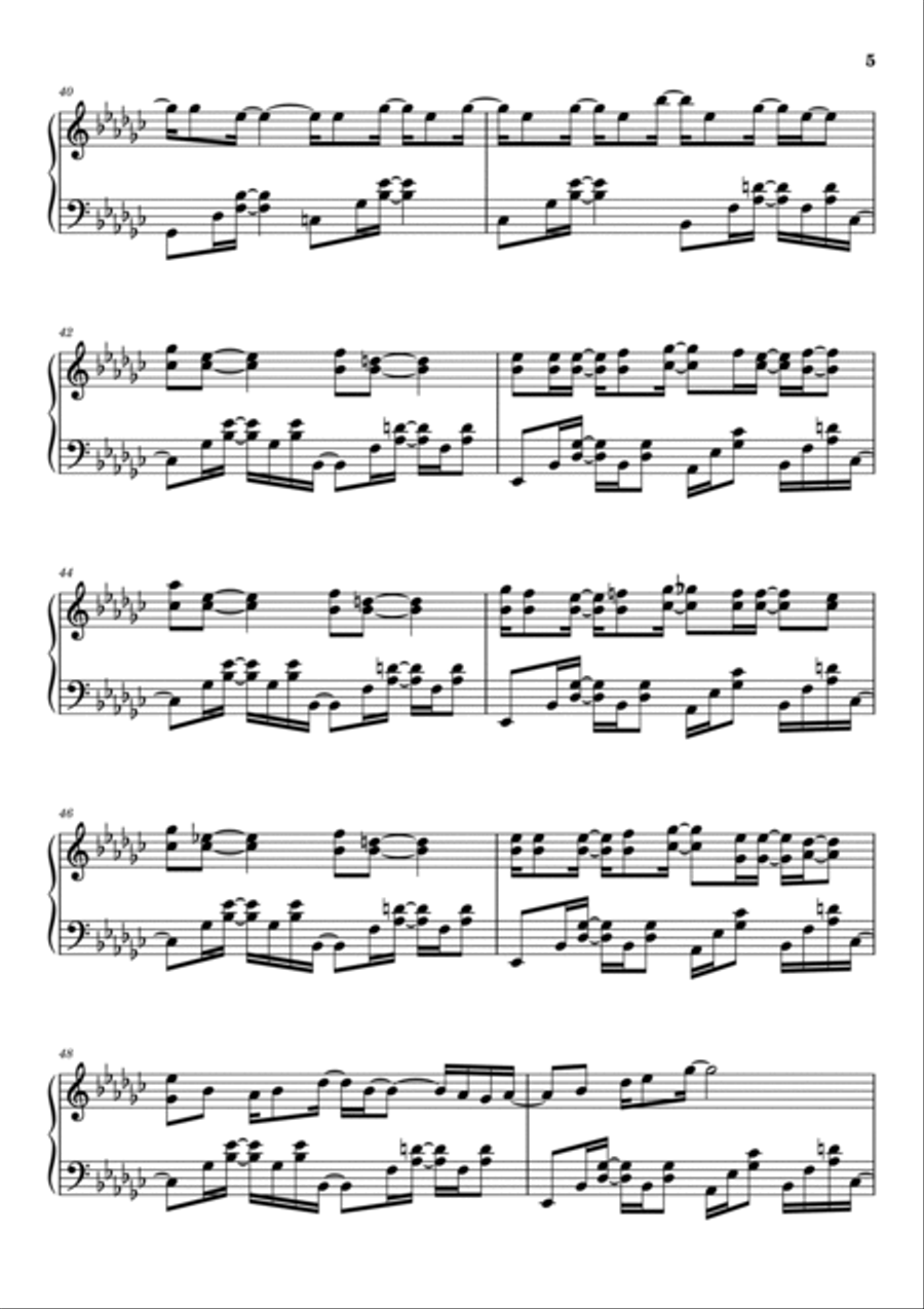 Virtual Insanity Piano Solo scores gallery preview page 5