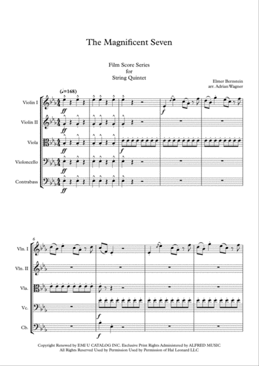 The Magnificent Seven The Magnificent Seven String Quintet scores gallery preview page 3