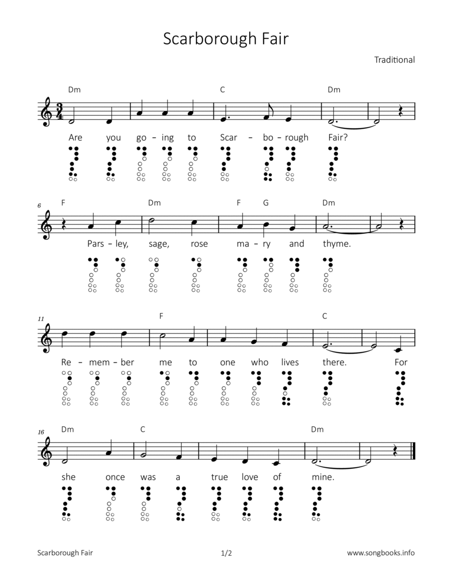 Scarborough Fair Soprano Recorder scores gallery preview page 1